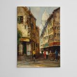 Dekolata Sokak Manzaraları Yağlıboya Reprodüksiyon 30x40 cm Kanvas Tablo