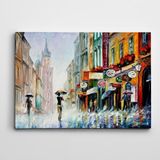 Dekolata Sokak ve Şemsiyeler 50x70 cm Kanvas Tablo