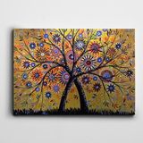 Dekolata Soyut Ağaç Çiçekler 25x35 cm Kanvas Tablo