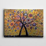 Dekolata Soyut Ağaç Çiçekler 60x85 cm Kanvas Tablo