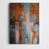 Dekolata Soyut Ağaçlar Turuncu Kanvas Tablo 25 x 35 CM