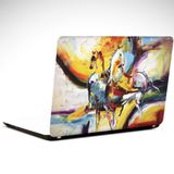Dekolata Soyut Atlar Renkli Laptop Sticker 17 inch (39X27CM)