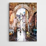 Dekolata Suluboya Sokak Manzara 40x60 cm Kanvas Tablo