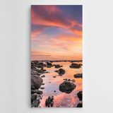 Dekolata Taşlar Deniz Gökyüzü Kanvas Tablo 100 x 200 CM