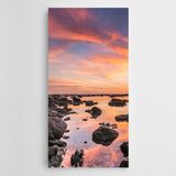 Dekolata Taşlar Deniz Gökyüzü Kanvas Tablo 40 x 80 CM