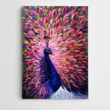 Dekolata Tavus Kuşu Pembe Tonlar 20x30 cm Kanvas Tablo