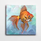 Dekolata Turuncu Balık Kare Kanvas Tablo 80 x 80 CM