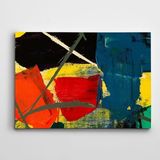 Dekolata Turuncu Kırmızı Soyut Kanvas Tablo 20 x 30 CM
