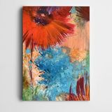 Dekolata Turuncu Renkler Mavi Renkler Kanvas Tablo 60 x 85 CM