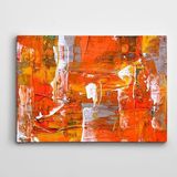 Dekolata Turuncu Ve Beyaz Soyut Kanvas Tablo 20 x 30 CM