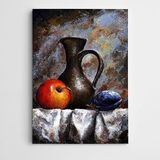 Dekolata Vazo Elma Ve Erik 50x70 cm Kanvas Tablo