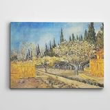 Dekolata Vincent Van Gogh Blühender Obstgarten Von Zypressen Umgeben Kanvas Tablo 40 x 60 CM