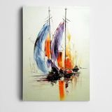 Dekolata Yelkenli Turuncu Kanvas Tablo 85 x 120 CM