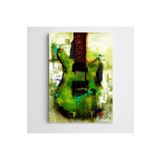 Dekolata Yeşil Gitar Modern Sanat 30x40 cm Kanvas Tablo