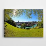 Dekolata Yeşillik Ağaç ve Uzak Şehir Kanvas Tablo 20 x 30 CM