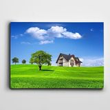 Dekolata Yeşillik Ağaçlar Ve Ev Kanvas Tablo 120 x 170 CM