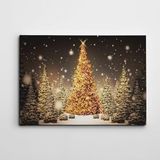 Dekolata Yılbaşı Ağacı Işıklı Kanvas Tablo 50 x 70 CM