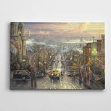 Dekolata Yollar İnsanlar Arabalar Kanvas Tablo 20 x 30 CM