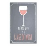 Dekolia Kuşe Kağıt Duvar Posteri All You Is A Glass Of Wine Retro Vintage Drtr0118