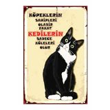 Dekolia Kuşe Kağıt Duvar Posteri Kedilerin Sadece Köleleri Olur Retro Vintage Drtr0033