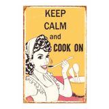 Dekolia Kuşe Kağıt Duvar Posteri Keep Calm And Cook On Retro Vintage Drtr0029