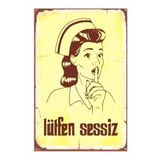 Dekolia Lütfen Sessiz Hemşire Retro Vintage Drtr0092 Ahşap Mdf Tablo