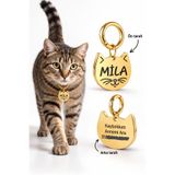 dekoliva Gold Altın Renk Kedi Künyesi Paslanmaz Çelik İsme Özel