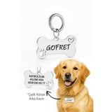 dekoliva İsme Özel Gümüş Gri Renk Çelik Köpek İsimliği Köpek Künyesi