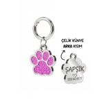 dekoliva İsme Özel Simli Çelik Kedi Köpek Künyesi