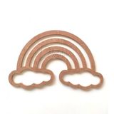 DEKOLOBİ Gökkuşağı Bulut Kasnak 32*20 Cm Ham Mdf Boyanabilir / Makrome Rafya Gökkuşağı Ahşap