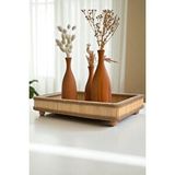 Dekolobi Hasır El Yapımı Bambu Dikdörtgen Dekoratif Tepsi 25x35 Cm Krem
