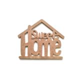 DEKOLOBİ Home Sweet Kapı Duvar Süsü Boyanabilir Ham Mdf