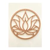 DEKOLOBİ Lotus Çiçeği Desenli Ahşap Kasnak / 6 mm Ham Mdf Boyanabilir Lotus 40 Cm