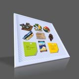 Dekomagnet Estetik Magnet Panosu - Mıknatıs Tutucu Pano - Kare Ebat - Beyaz - 40 x 40 cm