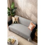 Dekomod 1 Adet Koltuk Çekyat Örtüsü Dijital Baskı Kaz Ayağı Desen Kadifemsi Kaymaz Taban Sünger 170*200 - 170 x 200 cm - Gri