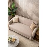 Dekomod 1 Adet Koltuk Çekyat Örtüsü Dijital Baskı Kazayağı Desen Kadifemsi Kaymaz Taban Sünger 170*200 - 170 x 200 cm - Krem