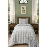 DEKOMOD Bubble Peluş Tek Kişilik Yatak Örtüsü Seti Kılıf Çanta Hediyeli 170x220cm + Yastık Kılıfı GRİ