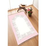 DEKOMOD Dekoratif Dijital Baskılı Pembe Kaymaz Taban Seccade Namazlık 75x120