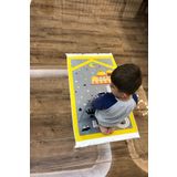 DEKOMOD Dekoratif Dijital Baskılı Siyah Kaymaz Taban Eğitici Küçük Çocuk Seccade Namazlık 60x100