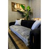 Dekomod Peluş Koltuk Örtüsü Pofuduk Bubble Antrasit Sadece Oturmak Için 1 Adet 90X200 cm - 90 x 200 cm