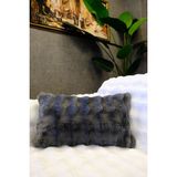 Dekomod Peluş Puffy Dekoratif Dikdörtgen Yastık Kırlent Kılıfı Pofuduk Bubble Antrast 1 Adet 30X50 cm - Antrasit - 30 x 50 cm