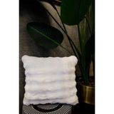 Dekomod Peluş Puffy Dekoratif Yastık Kırlent Kılıfı Pofuduk Bubble Beyaz 1 Adet 50X50 cm - 50 x 50 cm