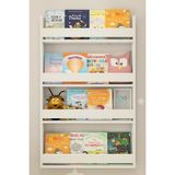 Dekomotif Montessori Mdf Çocuk Odası Eğitici Kitaplık 4 Raflı Beyaz Kitaplık 75X120