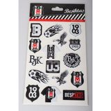 "dekomus Cep Defteri Hediyeli" Lisanslı Beşiktaş 3D Şekilli Etiket/stıcker - 01-Siyah