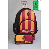 "dekomus Cep Defteri Hediyeli" Yeni Sezon Lisanslı Galatasaray Parçalı Okul Çantası ve Kalem Çantası Seti - 1 - 00-Siyah