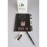 Dekomus Cep Defteri,lisanslı Beşiktaş Planlayıcı Bloknot,uçlu Kalem 0.7 mm ve Silgi Seti - 1 - 00-Siyah
