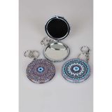 DEKOMUS Elegance Mirror Çift Taraflı Makyaj Aynası, Kapaklı, Anahtarlıklı, 10x10 cm