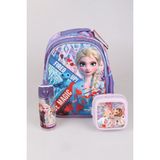 Dekomus Lisanslı Elsa Frozen Salto Ice Magıc "okul Çantası,beslenme Kabı ve 500 ml Trıtan Matara Okul Seti - 1 - Mor - Buz