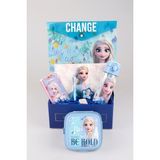 DEKOMUS LİSANSLI GIFT BOX ÖZEL KUTULU "ELSA'NIN MAVİ OKUL YOLCULUĞU" KIRTASİYE VE YEMEK SETİ - 001-Beyaz