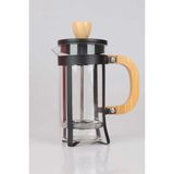 Dekomus Özel Tasarım Bambu Detaylı Çelik Cam French Press - Ahşap Rengi - 1